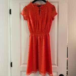 Tommy Hilfiger Orange Dot-Print Midi Dress